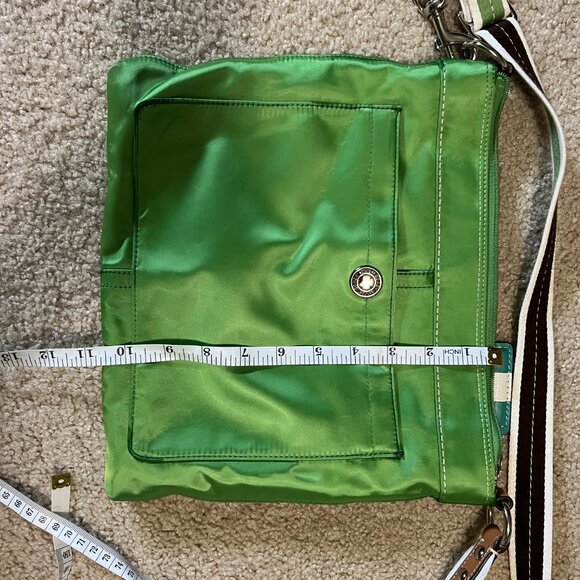 Coach Swingpack, Green Satin - Picture 10 of 11